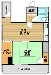 タウンハイツ板宿 1SDKの間取図画像