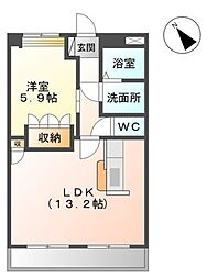 コンフォース21 1LDKの間取図画像