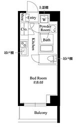 グリシーナ横浜桜木町 ワンルームの間取図画像