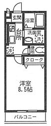 ルアーナガーデン2 1Kの間取図画像