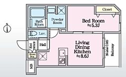 アイルグランデ赤羽 2階1LDKの間取り