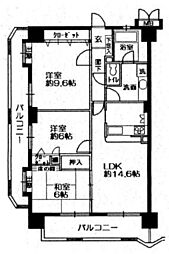 スカイハイツ県庁前 3LDKの間取図画像