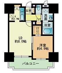 RJRプレシア吉塚駅前 1LDKの間取図画像