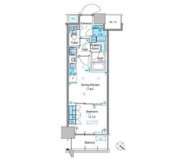 パークアクシス豊洲キャナル 5階1DKの間取り