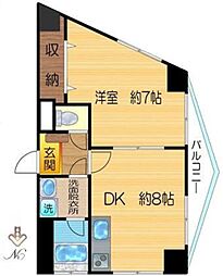 ブルーム・マロン156 1DKの間取図画像