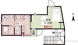 Aurelia Kitasenju 1Kの間取図画像