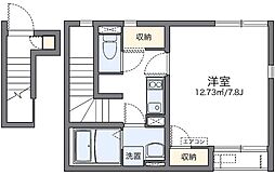 レオネクストクレストコート 2階1Kの間取り
