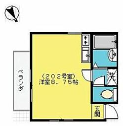ラフォーレミエ 1Kの間取図画像