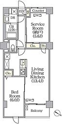 プライムガーデン赤塚 3階1SLDKの間取り