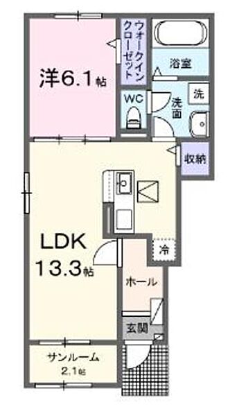 プラシード 101｜東京都多摩市和田(賃貸アパート1LDK・1階・50.01㎡)の写真 その2