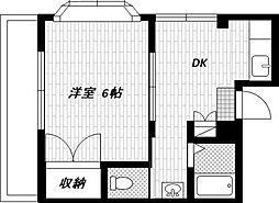 メゾン・ウエスト・ドリーム 1DKの間取図画像