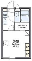 レオパレスキャピタルハイツ 1階1Kの間取り