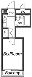 マウスゲートハウス ワンルームの間取図画像