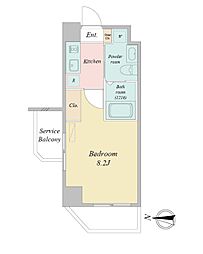 PRIMEURBANRYOGOKU 1Kの間取図画像
