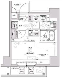 CRESTTAPP新横浜 1Kの間取図画像
