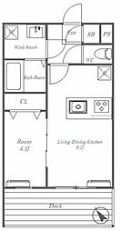ALPS妙蓮寺 1LDKの間取図画像