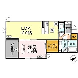 Creatore 1LDKの間取図画像