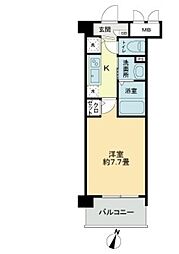 フェリース横濱 1Kの間取図画像