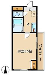 リヴィエール 1Kの間取図画像
