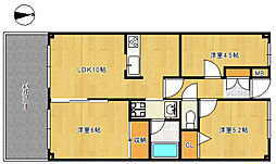 アクシス市川 2階3LDKの間取り