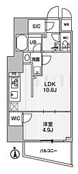 エスレジデンス蔵前バーム 1LDKの間取図画像