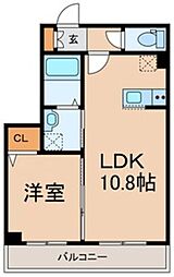 JR総武線 船橋駅 徒歩10分の賃貸マンション 2階1LDKの間取り