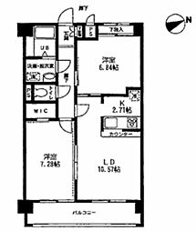 コモン西葛西 2LDKの間取図画像