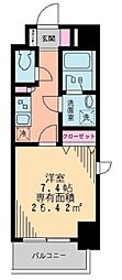 第10シントウキョウビル 1Kの間取図画像