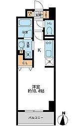 レジデンス両国駅前 5階ワンルームの間取り