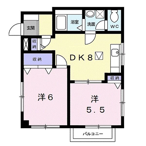 メゾン　ド　ヴィヴァーチェI ｜和歌山県和歌山市有家(賃貸アパート2DK・1階・42.51㎡)の写真 その2