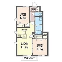 プリマヴェーラＡ 00105 ｜ 栃木県宇都宮市東戸祭１丁目2-32（賃貸アパート2LDK・1階・52.14㎡） その2