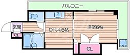 正雀グランドハイツ北 1DKの間取図画像
