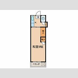 プリンスハイツ 2階1Kの間取り