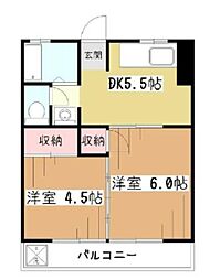池田マンション 2DKの間取図画像