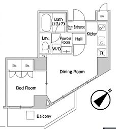 プライムアーバン目黒青葉台 1DKの間取図画像
