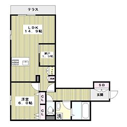 プレザント上板橋 1階1SLDKの間取り