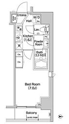 コンフォリア錦糸町 6階1Kの間取り