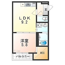 フジパレス津久野東 1LDKの間取図画像