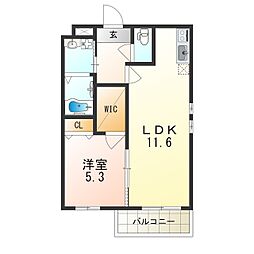 フジパレス津門中央公園3番館 1LDKの間取図画像