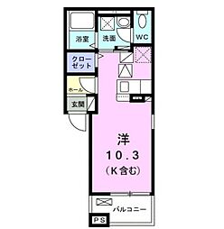 カルムコート向ヶ丘 ワンルームの間取図画像