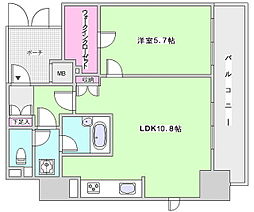 エステムプラザ品川駅前5thAVENUE 1LDKの間取図画像