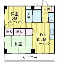 田端シティークレスト 2LDKの間取図画像