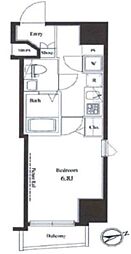 ヴェルト新宿イースト 5階1Kの間取り