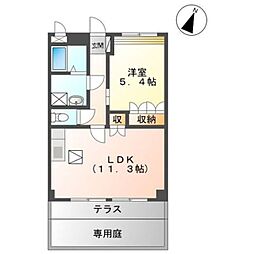 コート・ヴィラージュＡ 1階1LDKの間取り