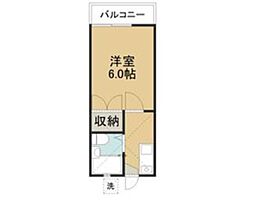 メゾン宮崎 2階1Kの間取り