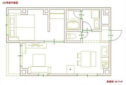 第1福島ビル 2階1LDKの間取り