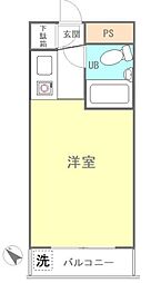 ベルサイユ池上 5階ワンルームの間取り