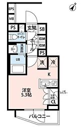 川崎市多摩区登戸マンション 1Kの間取図画像