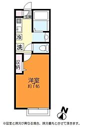 プランドールK&A 1Kの間取図画像