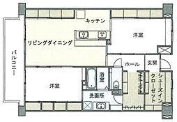 アムカス 5階2LDKの間取り